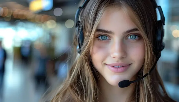 Pretty telephone receptionist