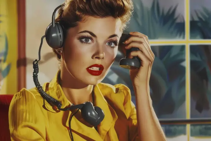 Old fashioned telephone operator