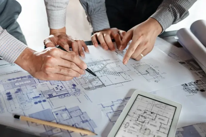 Architects amending plans