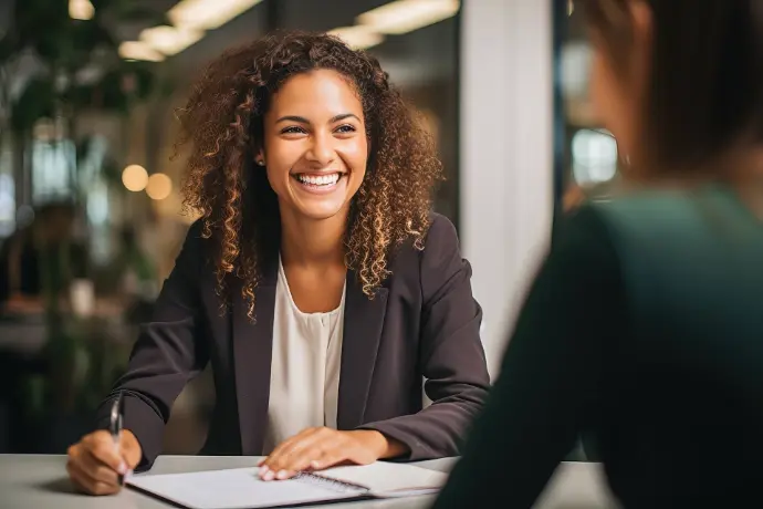 Happy applicant gets her new job